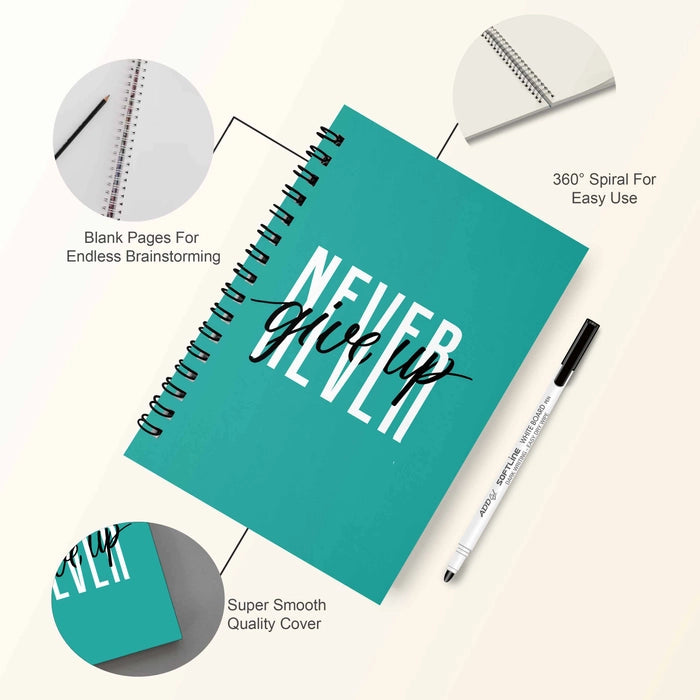 Never Give Up Reusable Notebook